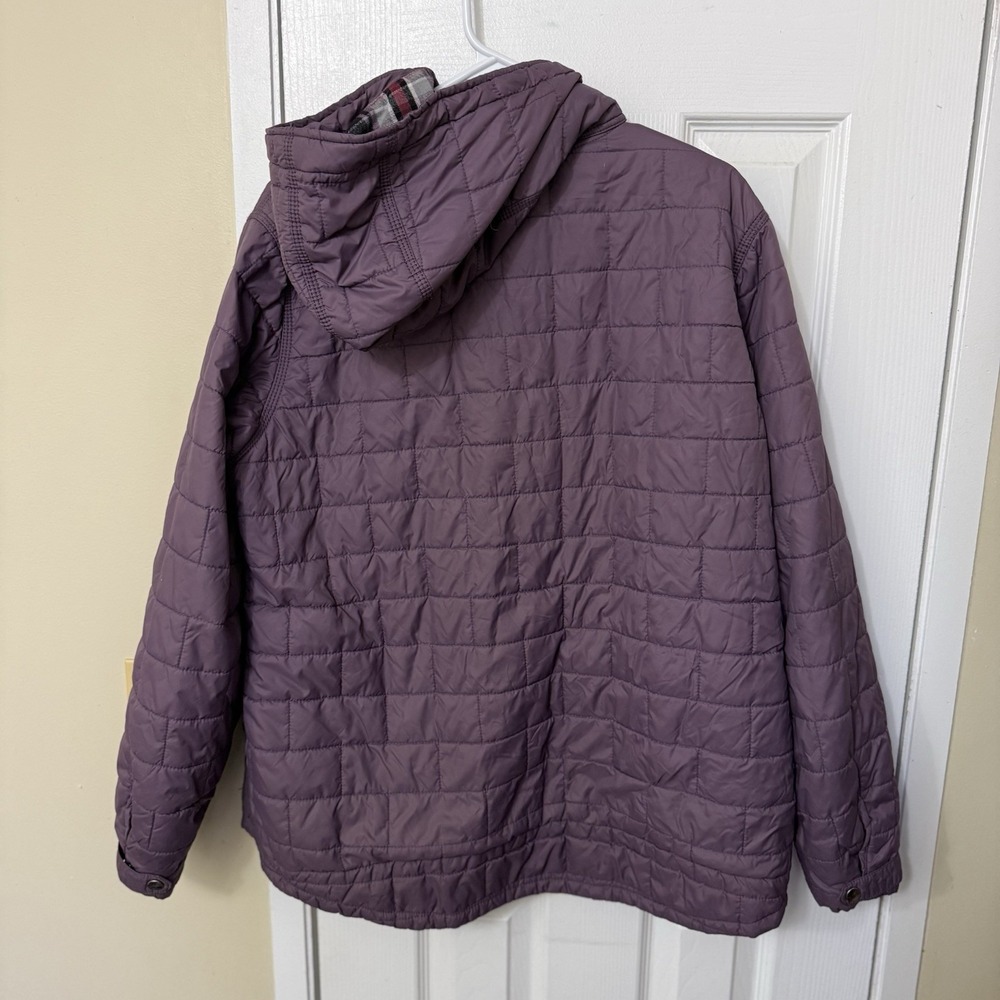 Carhartt Amoret Jacket Womens XL 16/18 Purple Quilted Hooded Flannel Lined - Picture 2 of 5